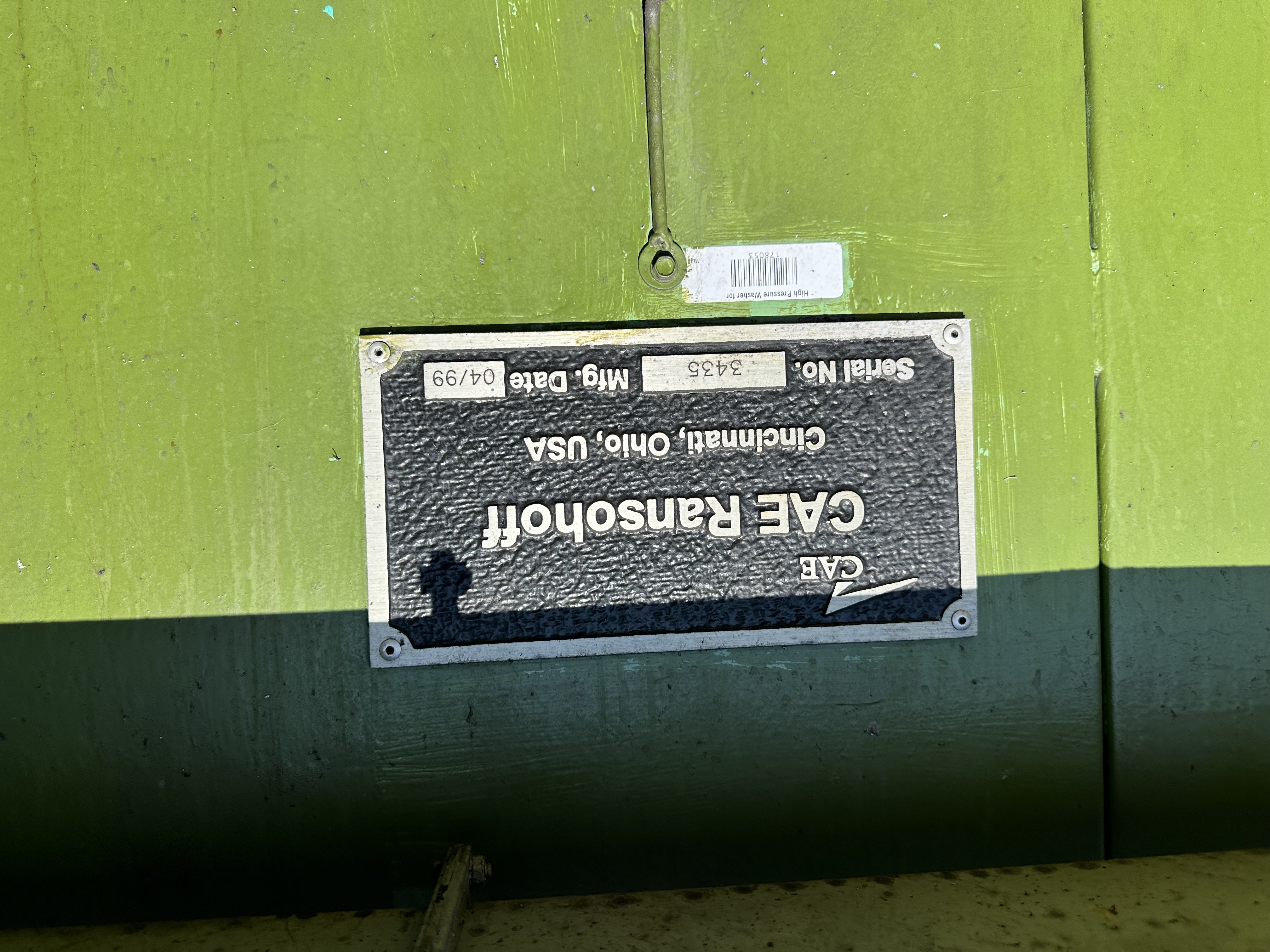 pompe industrielle Ransohoff Serial No. 3435