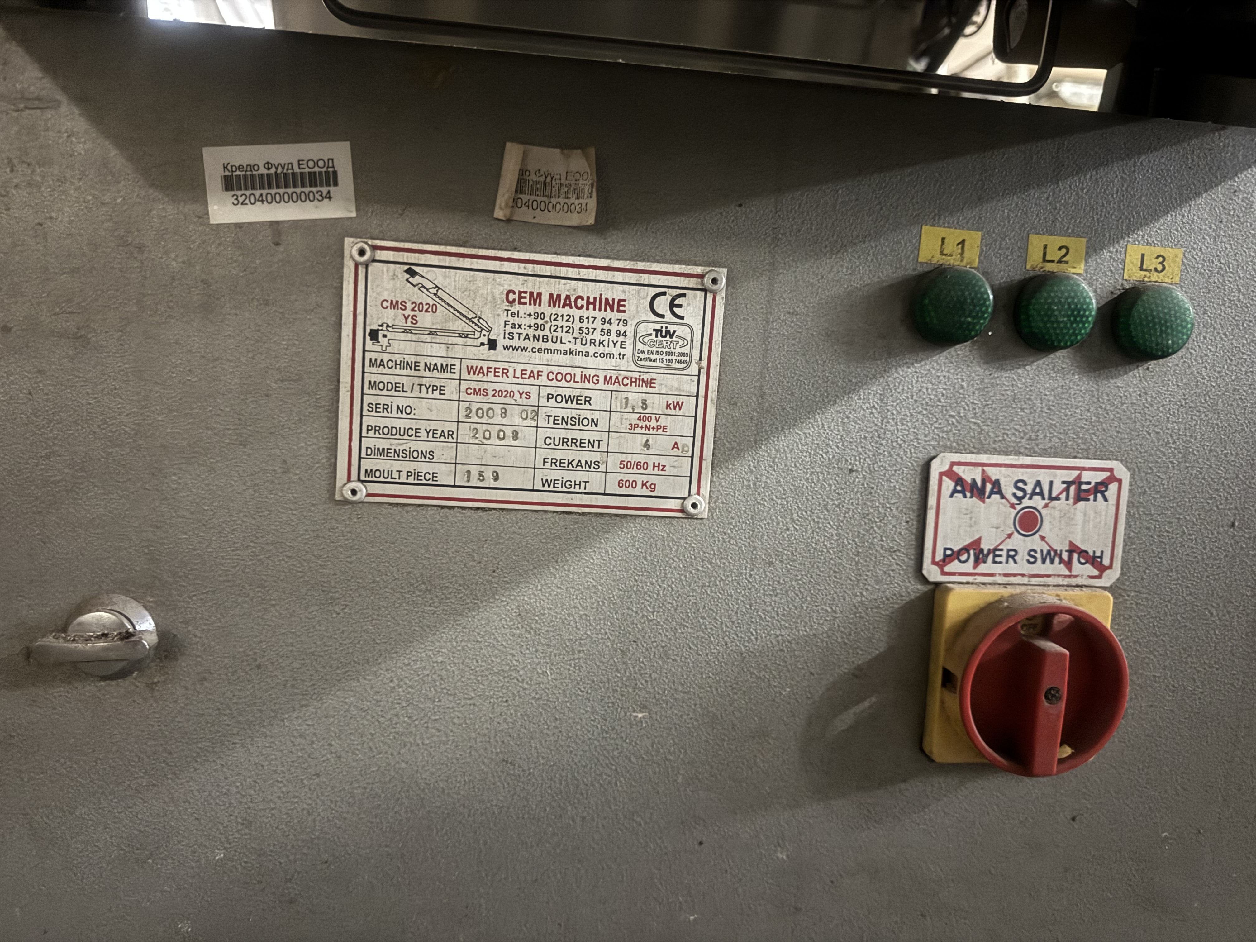 Refroidisseur de croûte de gaufrette Machine Cem CMSYSM