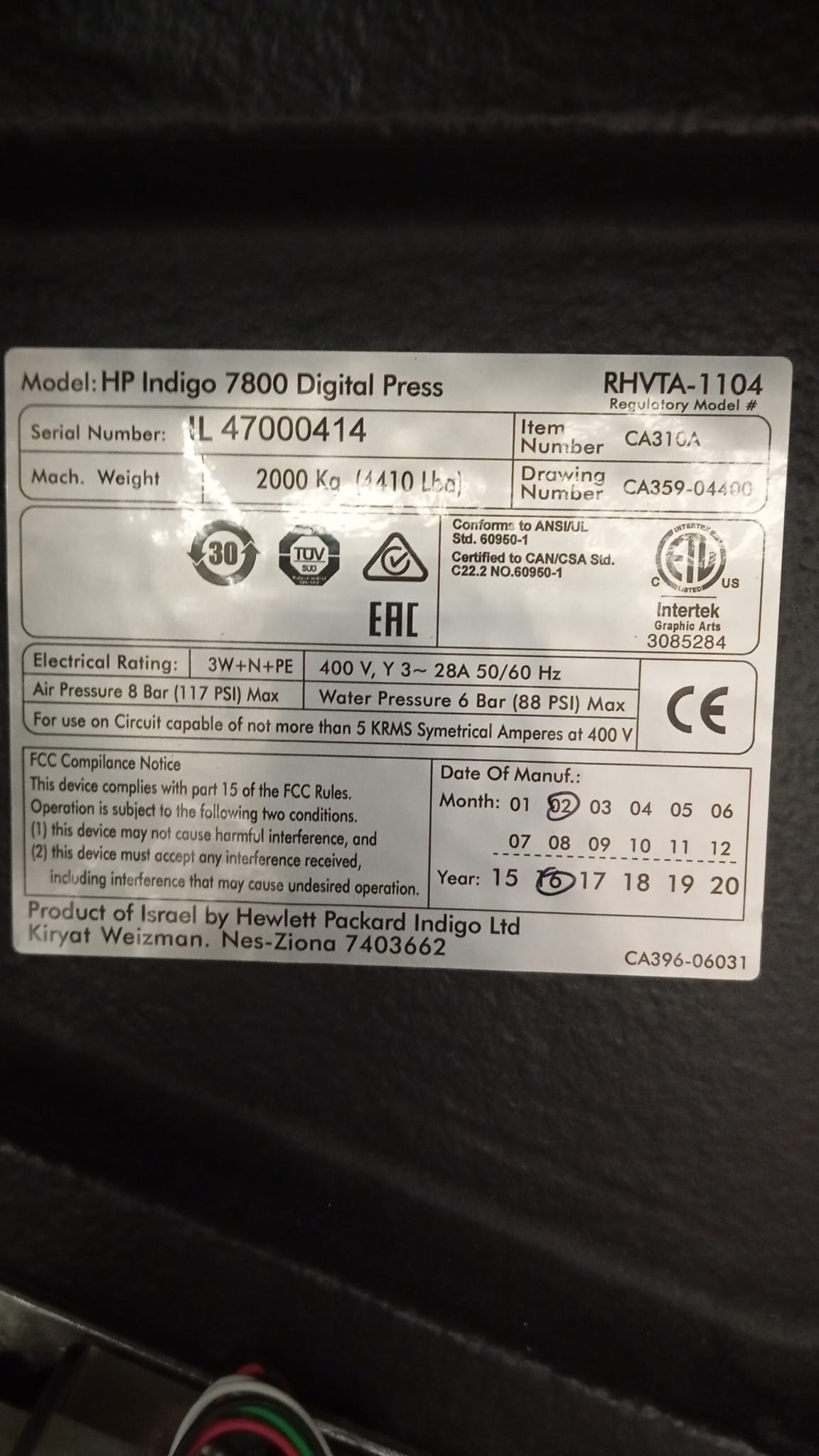 PRESSE NUMÉRIQUE HP INDIGO 7800