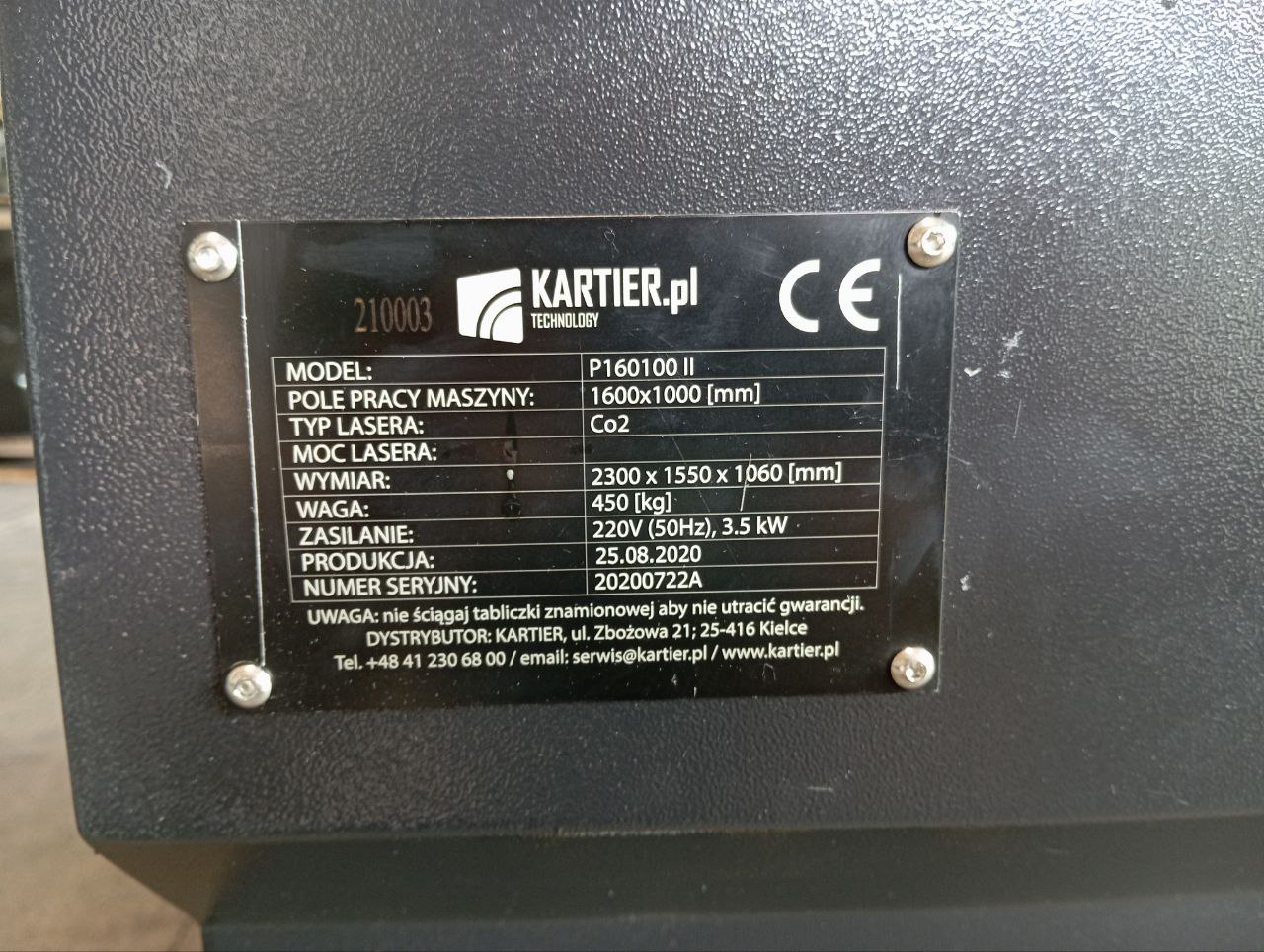 Centre d'usinage CNC pour le bois Kartier 160100 (II) d'occasion