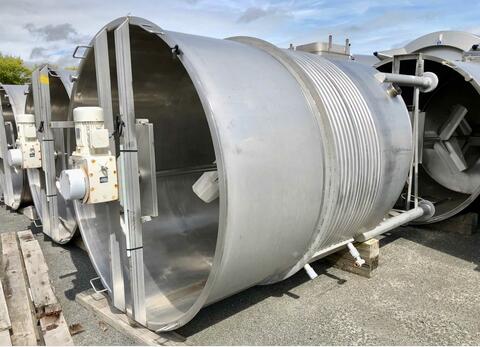 Cuve agitée en acier inoxydable - Avec circuit coquillé sur pieds - ALFA LAVAL - 6000 L - 3 unités