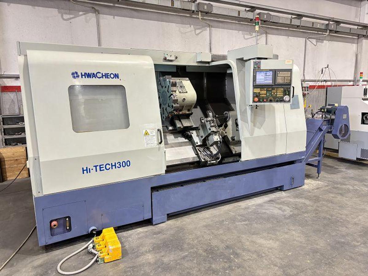 Tour cnc avec outils fixes Hwacheon HI TECH 300 d'occasion