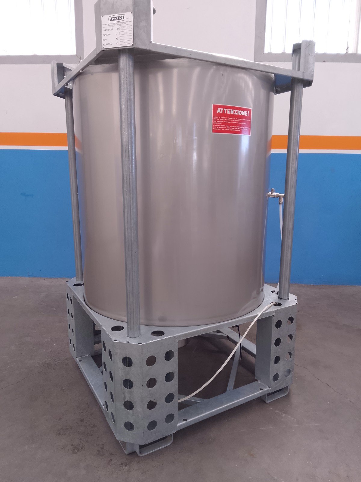 AZZINI MOD. PLV 1200 - Réservoir en acier inox 1281 L d'occasion