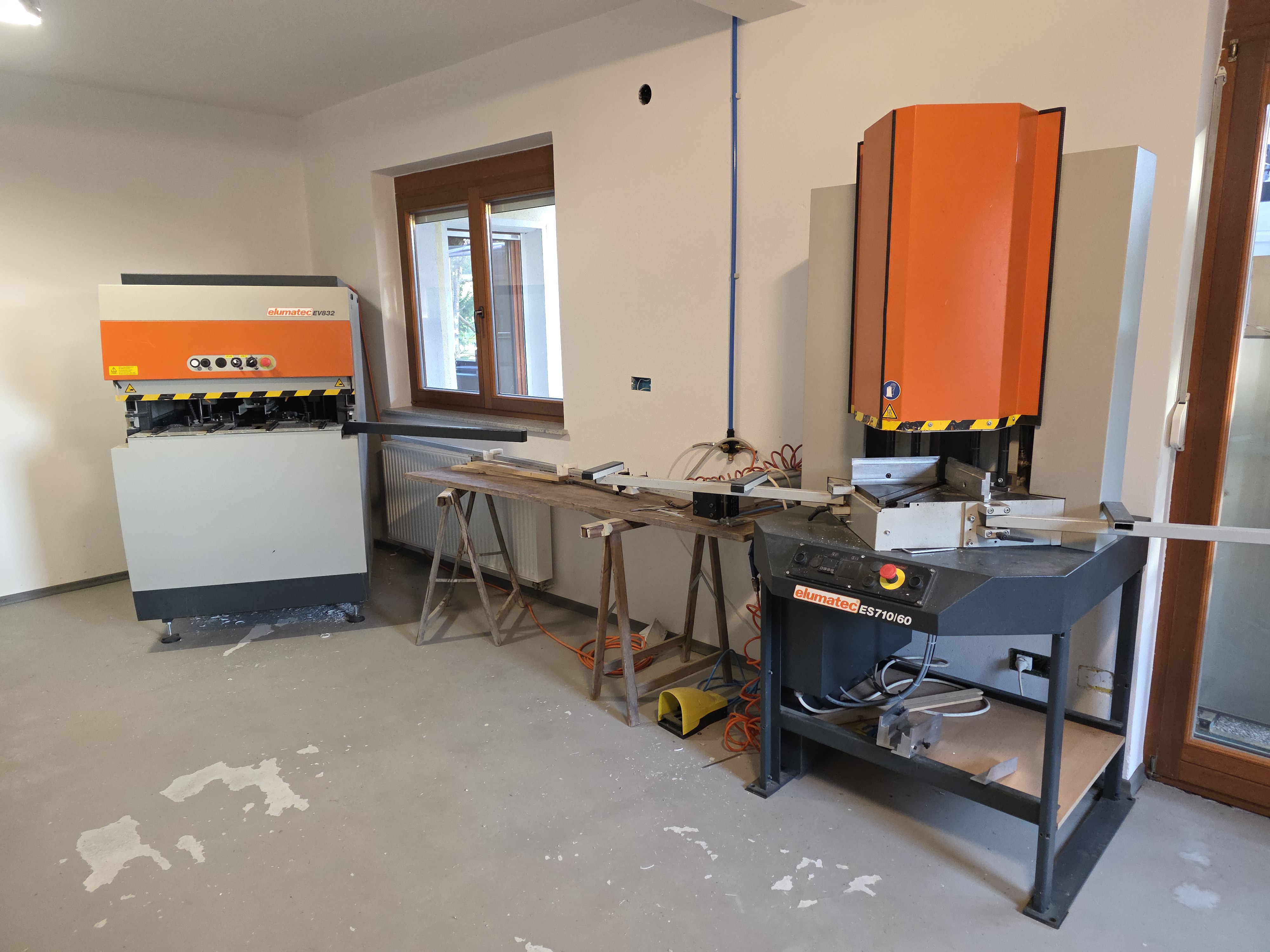 Ligne de production complète de fenêtres en PVC - Elumatec ES 710, EV 832, GLS 192 - Prête à l'emploi