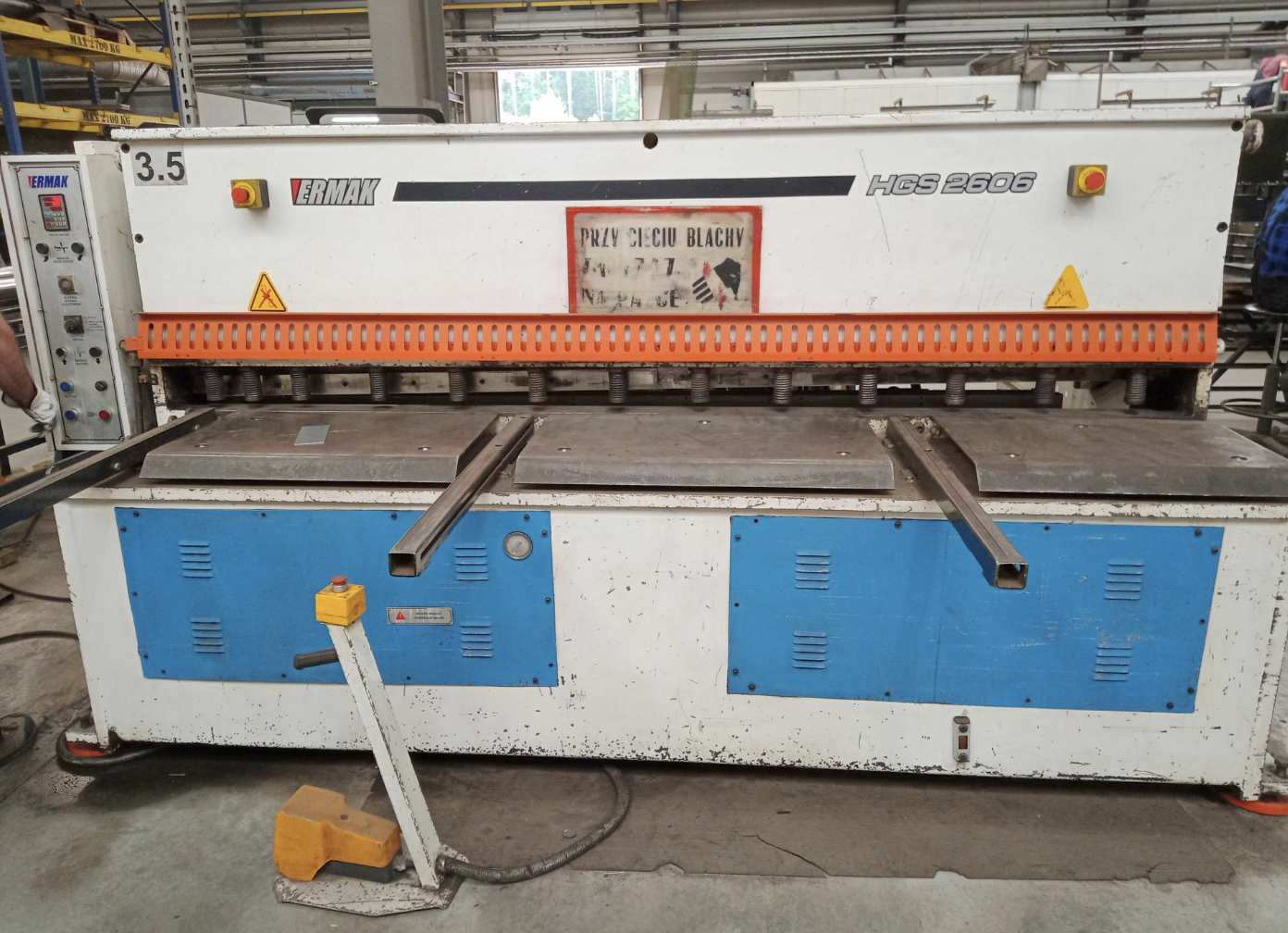 Cisaille guillotine hydraulique ERMAK HGS 2600 X 6