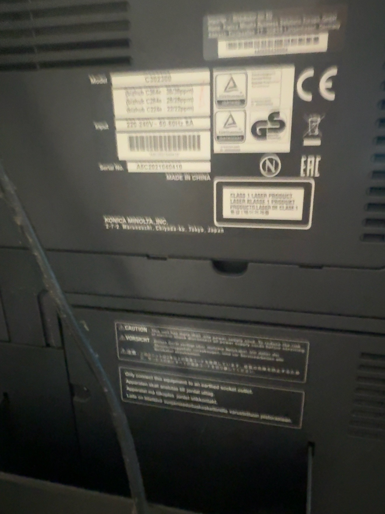 Konica Minolta Bizhub C284e Imprimante Multifonction Couleur A3 – Faible Compteur – Excellent État